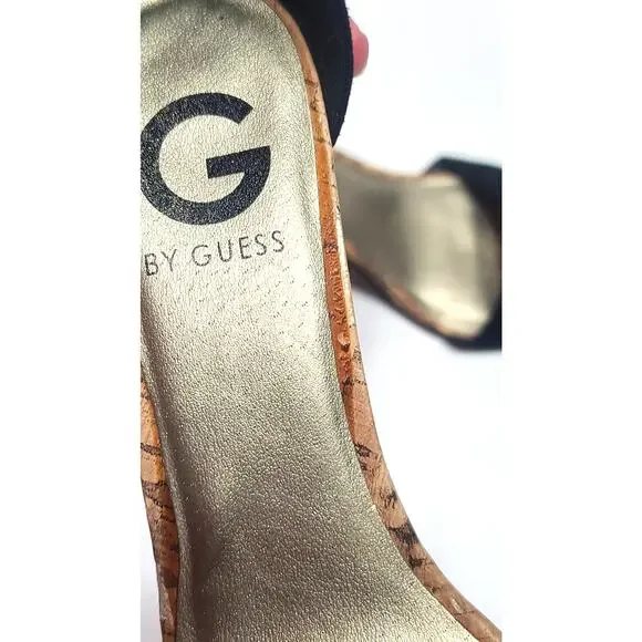 G by Guess Shantel chunky heel black sandals women's 6.5 - Picture 7 of 9